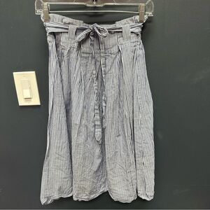 Max Studio Blue White Stripe Midi Skirt